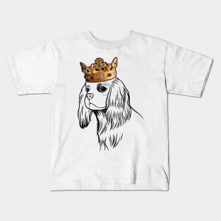 English Toy Spaniel Dog King Queen Wearing Crown Kids T-Shirt